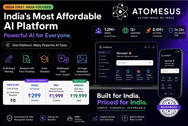 Meet Atomesus: The Indian AI Platform That Could Be the Most Affordable in the World — Starting at Just 299 a Month